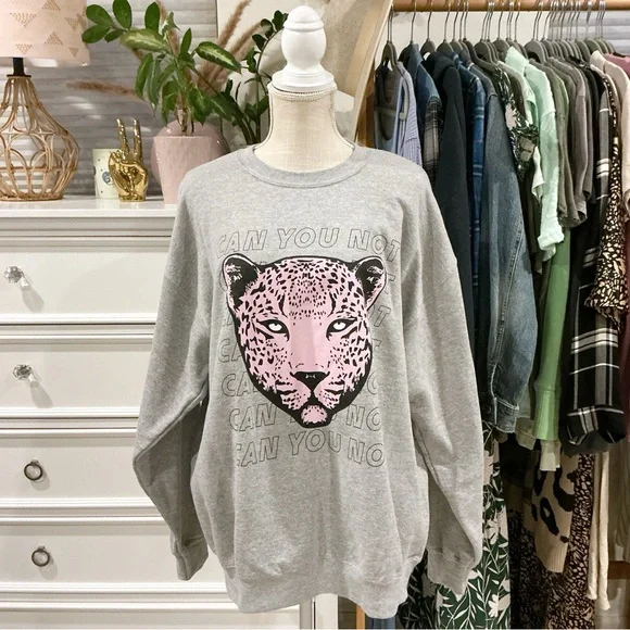 LuluSimon Studio | Can You Not Gray Crewneck Sweatshirt size XL - Picture 1 of 9